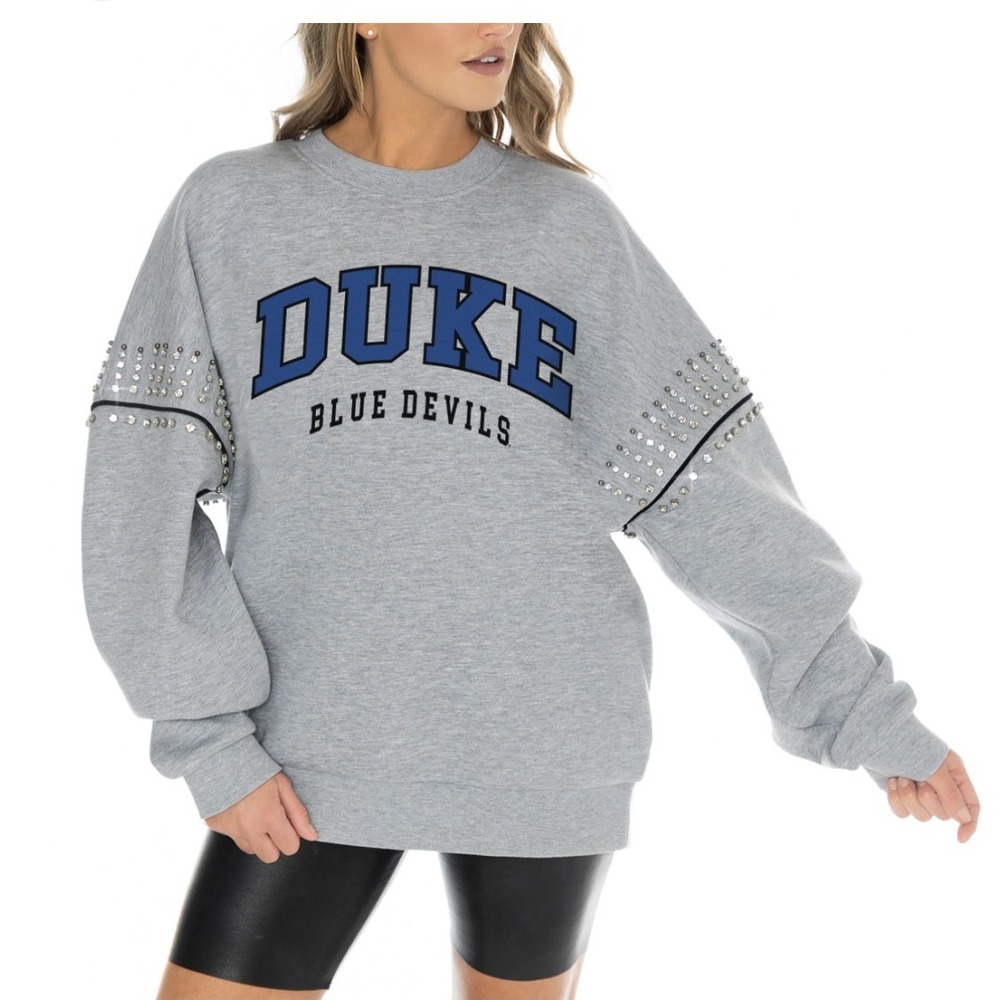 Duke Blue Devils Women's Gameday Couture Heather Gray with rhinestones size M